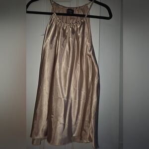 Nicole Miller Champagne Satin Halter Top